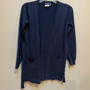 Nautica School Uniform Tie Front Navy Children’s Cardigan w/Pockets. Size: L